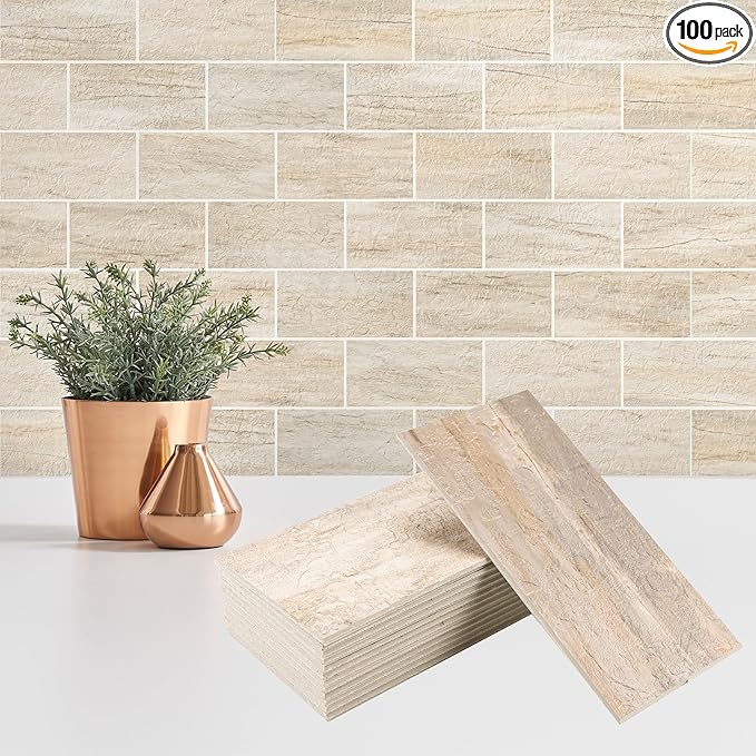 StyloVue 100 Pieces Peel and Stick Backsplash by StyloVue