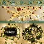 suddus Vine with Fairy Lights Battery Operated, 13.1ft 40 LED Ivy String Light - Image 5