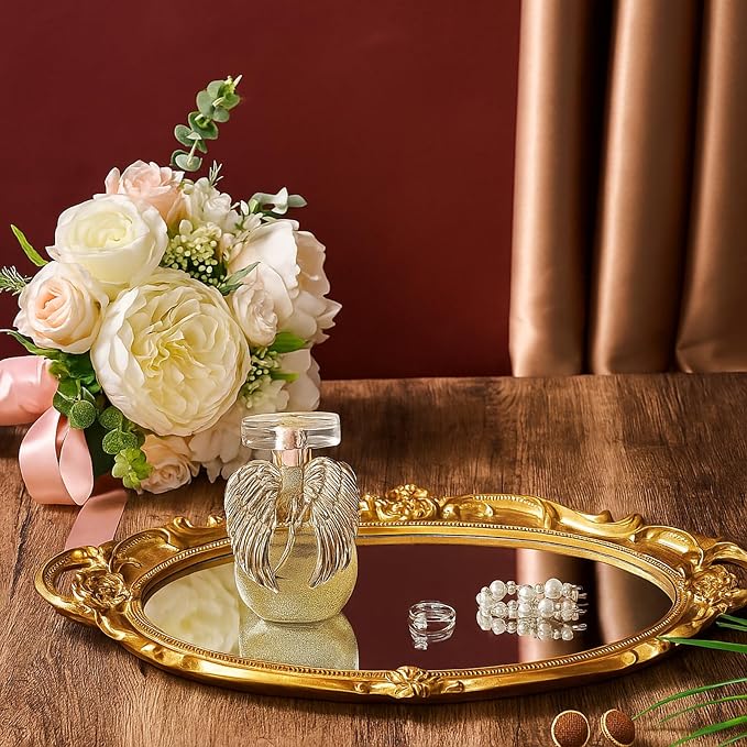 Beeveer 4 Pcs Vintage Gold Mirrors Set Decorative Hanging Wall Decor - Image 4
