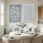 Framed Abstract Coastal Blue White Wall Art - Image 4