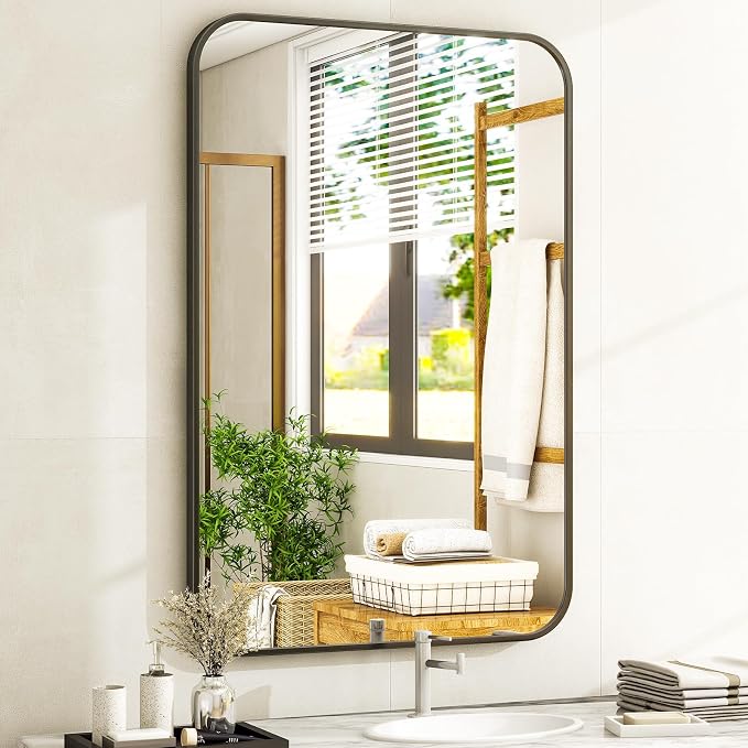 Easly 20 x 28 Inch Bathroom Mirror, Rounded Rectangular Vanity Mirror by EASLY