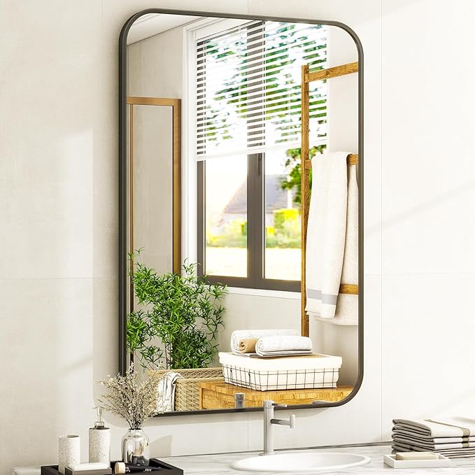 Easly 26 x 38 Inch Bathroom Mirror, Rounded Rectangular Vanity Mirror - Image 3