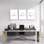 Framed Canvas Wall Art Positive Quote, Office Art, Motivational Artwork Set of - Image 2