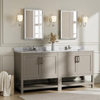 Silver Bathroom Mirror, Rustproof Rectangle Silver Framed Mirror - Image 7