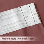 MIULEE Dusty Rose Back Tab Blackout Curtains 108 Inch Long 2 Panels Set - Image 4