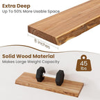 Floating Shelves for Wall Decor, Rustic Solid Elm Wood Live Edge Floating - Image 5