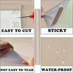 Yancorp 10ft Textured Fabric Wallpaper Faux Grasscloth Khaki Peel and Stick - Image 7