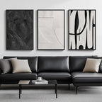 Large Framed Black and White Abstract Wall Art by Cuspin