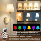 IRONPAX Wall Sconces Battery Operated Set of 2, Wireless Rechargeable Wall - Image 3