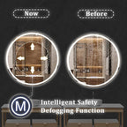 BEAUTYPEAK 24x24 LED Round Bathroom Mirror - Image 5