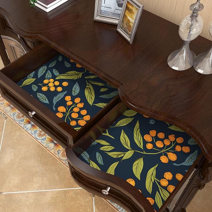 BOKEBEVE Blue Orange Green Wallpaper Peel and Stick Boho Leaves Floral Contact - Image 6