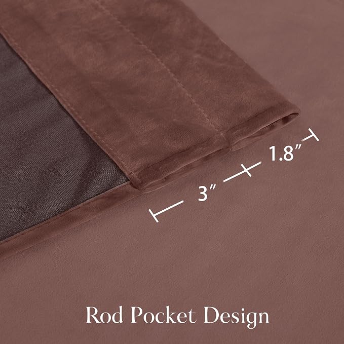 NICETOWN Dusty Rose Pink Velvet Curtains 84 inches Long- Blackout Curtains - Image 2