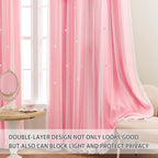 XiDi Curtains for Girls Bedroom, Room Darkening Hot Pink Curtain, 1 Panel - Image 3