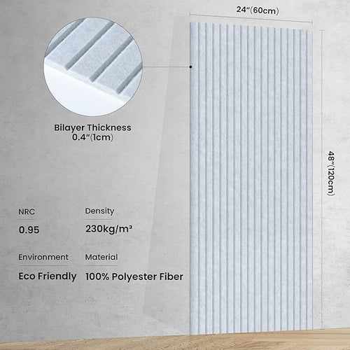 10 Pack Sound Proof Panels for Walls, 47.2 x 23.6 x 0.35 Inch Sound Deadening - Image 2