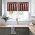 NICETOWN Velvet Cafe Windows Valance, Dusty Rose Pink Window Treatment - Image 5