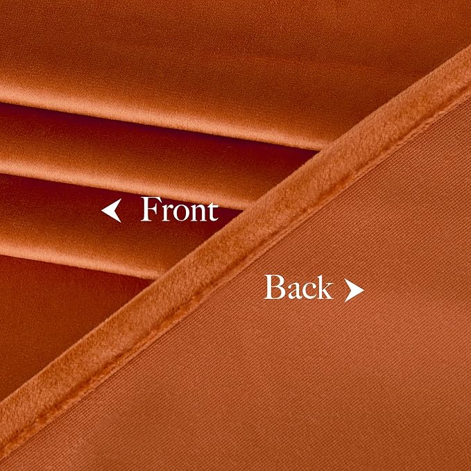 NICETOWN Orange Velvet Curtains 90 inch Long - Image 9