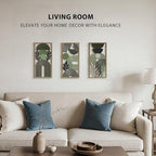 VIYYIEA Boho Solid Wood Carved Wall Art Set of 3, Geometric Minimalist Wooden - Image 5