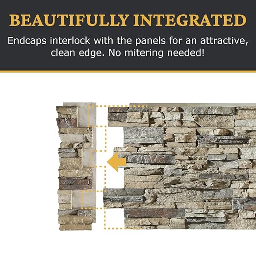 AZ Faux High-Density Polyurethane Faux Stone Interlocking Left Endcap - Image 7