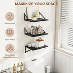 Heimlove Deep Floating Shelves for Wall, 12 Inch Deep Floating Shelves Set of 3 - Image 4