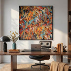 Large Framed Colorful Abstract Wall Art - Image 2