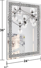 Ruomeng Wall Mirror Rectangular Crystal Crush Diamond Mirror - Image 4