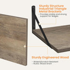 Heimlove Deep Floating Shelves for Wall, 16W x 12D Rustic Grey Wood Wall - Image 4