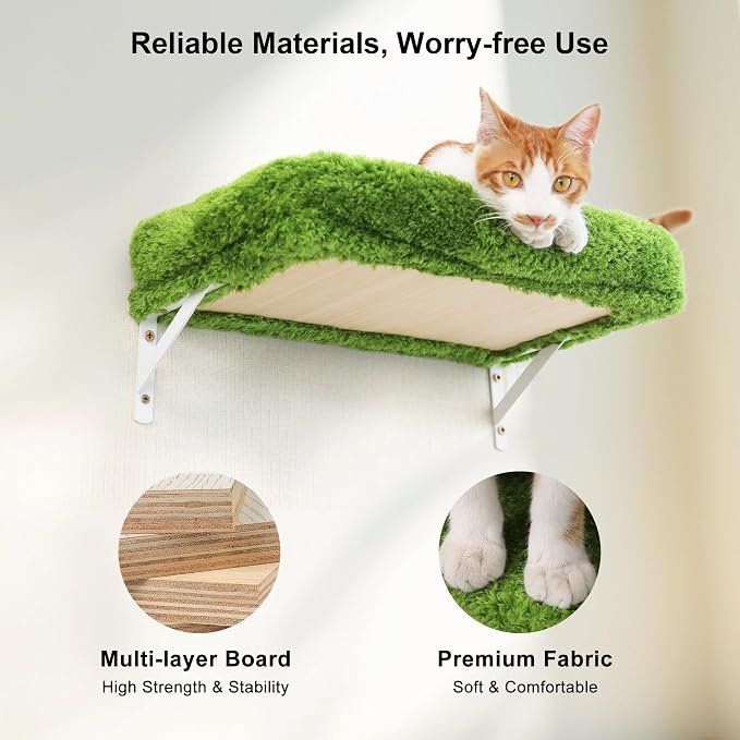 FUKUMARU Cat Wall Shelves, Stable & Safe 5 in 1 Cat Walls Furniture Set - Image 4
