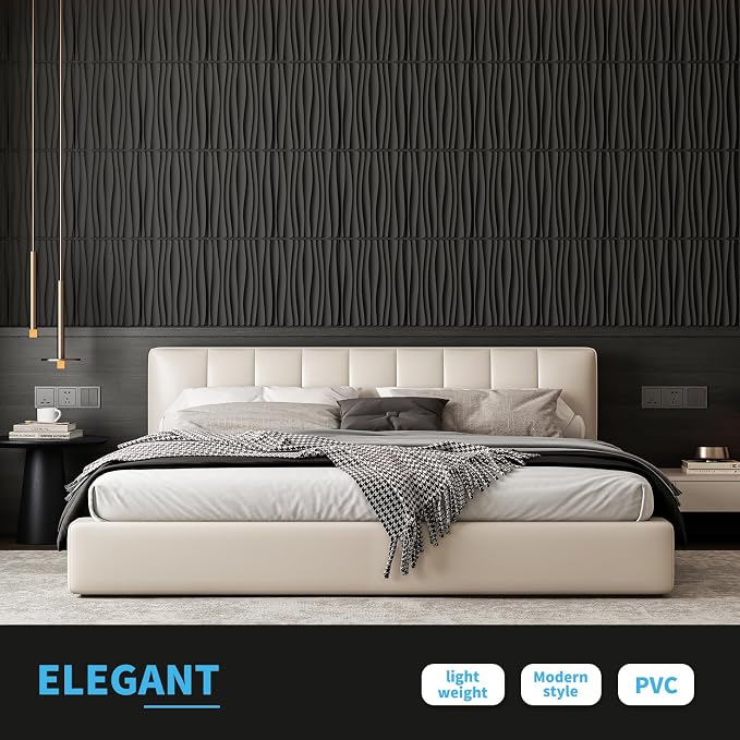 Art3d 24-Pack 3D Wall Panels for Interior Home Décor, PVC Wavy Textured Accent - Image 2