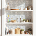 YXTII 17.3" × 393.7" Blue Floral Peel and Stick Wallpaper, Damask Vintage - Image 8