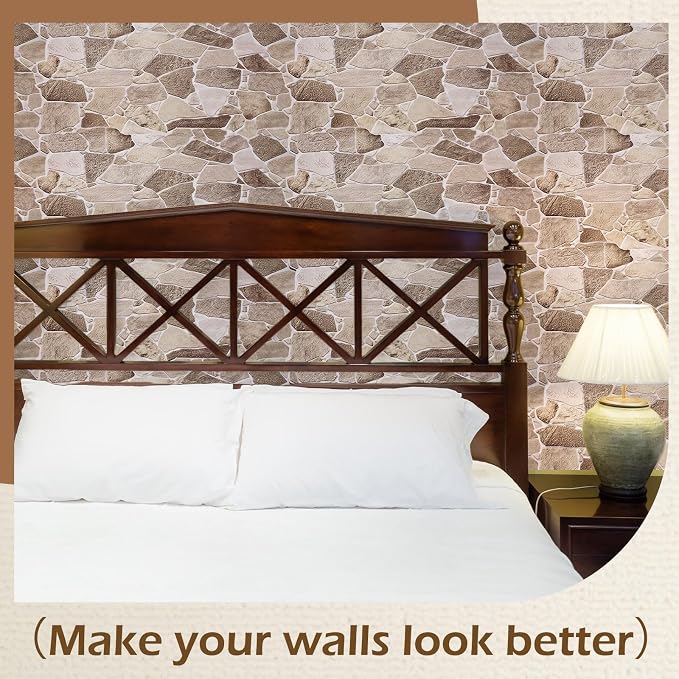 12 Pack 38.6" x 18.9" Peel and Stick 3D Faux Stone Wall Panels PVC Lightweight - Image 6