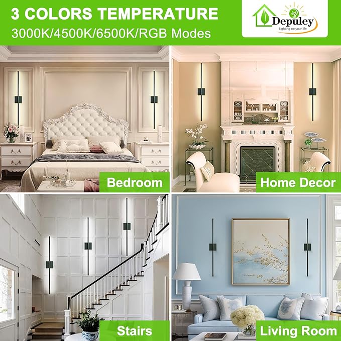 Depuley Wall Sconces Battery Operated: Set of 2 Wireless Wall Lights - Image 3