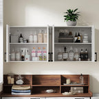 ChooChoo Laundry Room Cabinets, 4 Doors Wall Mounted Storage Cabinet, Kitchen - Image 9
