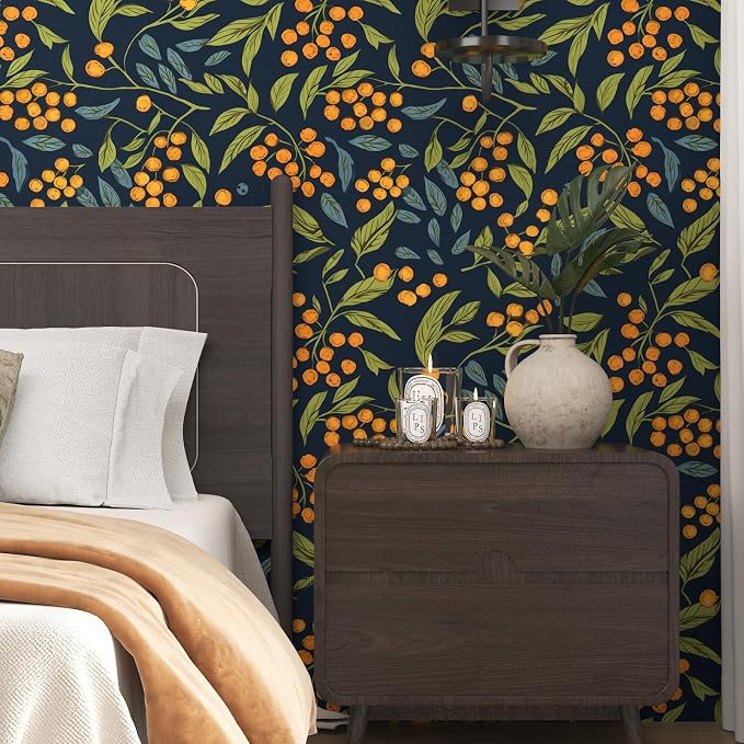 BOKEBEVE Boho Wallpaper Peel and Stick Floral Contact Paper Leaves Wall Paper - Image 6
