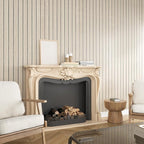VEELIKE Coastal Oak Wood Wall Panels Peel and Stick Light Oak Wood Slat Wall - Image 2