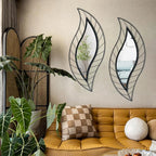 ironsmithn Decorative Wall Mirror, Leaf Teardrop Mirror - Image 4