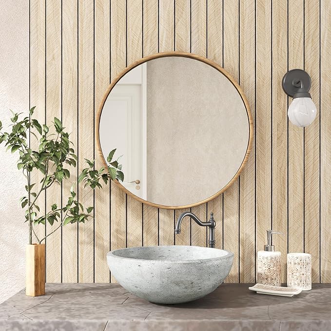 VEELIKE White Oak Wood Wall Panels Peel and Stick Foam Slat Wall Panel - Image 4