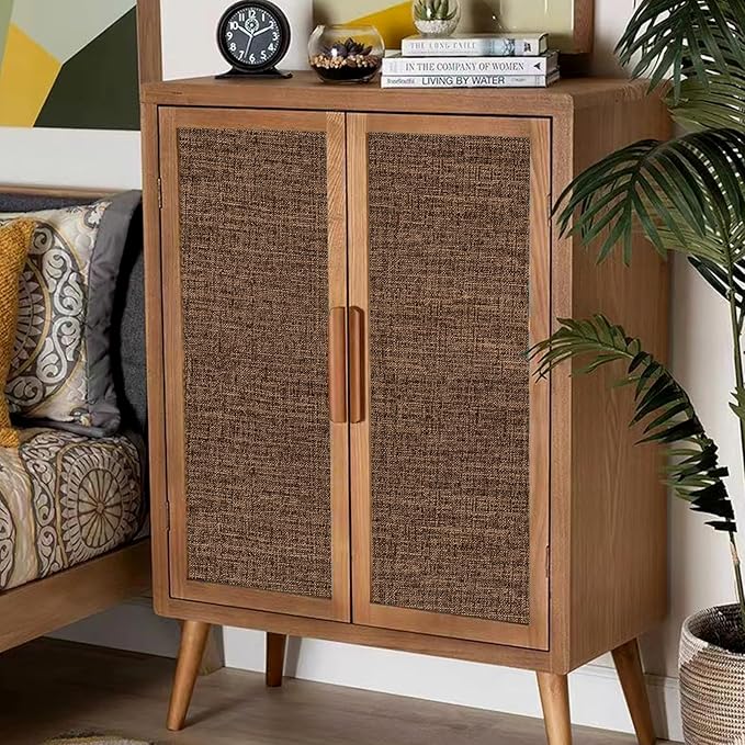 Brown Grasscloth Peel and Stick Wallpaper 17.3"x1200" Faux Linen Textured - Image 6