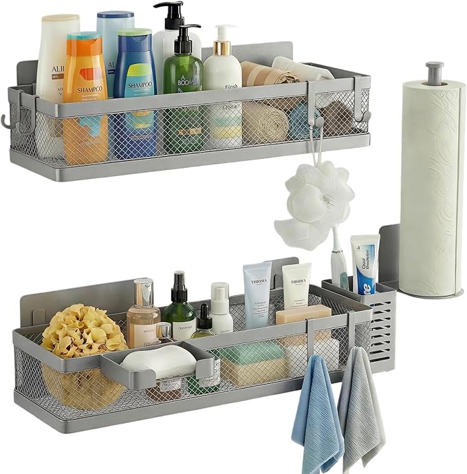 PUSDON 5-in-1 16.5" Extra Long Slim Wall Mount Wrapped Mesh Kitchen Organizer & - Image 5
