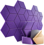 12 Pack Self-Adhesive Acoustic Panels 12" X 10" X 0.4" by Dailycooper