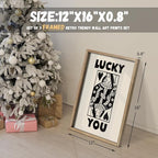 Heiple Framed Set of 3 Poker Wall Art Lucky You Poster, Trendy Retro Print Wall - Image 4