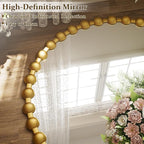 Easly Round Mirror for Wall, 28 Inch Gold Beaded Frame Decorative Vanity Mirror - Image 5