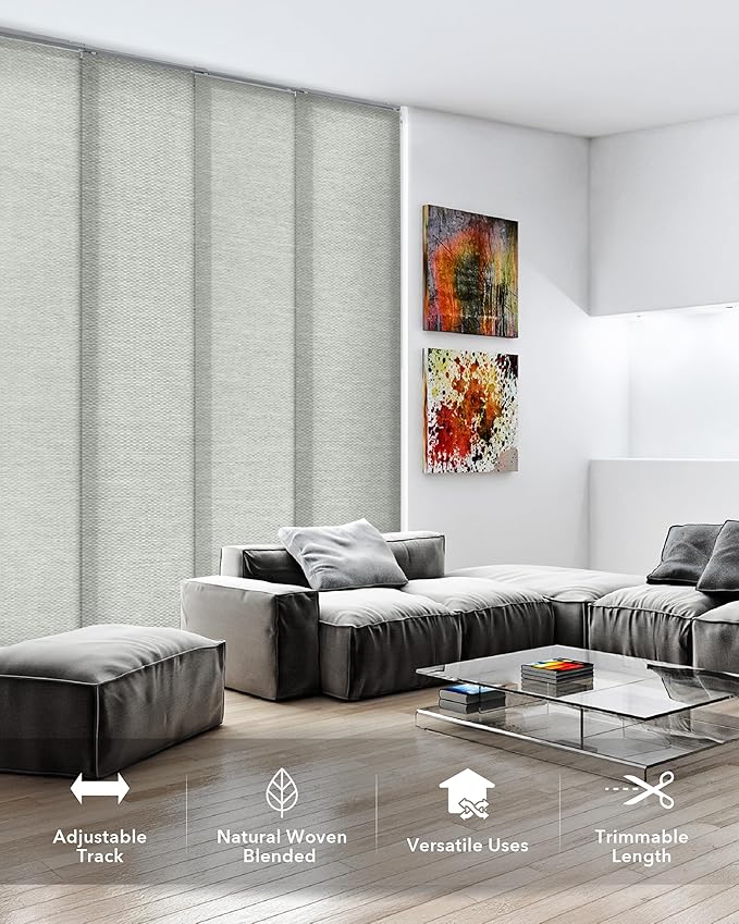 GoDear Design Adjustable Sliding Closet Door Blinds 45.8"- 86" W x 96" H - Image 2