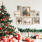 Vodefoad 9Pcs Christmas Print Set Winter Holiday Gallery Wall Prints Santa - Image 2