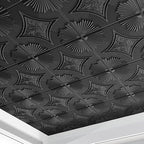 Art3d Drop Ceiling Tiles 24x24 in Black, 3D Wainscoting Panels Glue Up 2x2 by Art3d