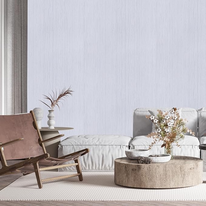 White Grasscloth Wallpaper Peel and Stick Texture Contact Paper 15.7"x120" - Image 6