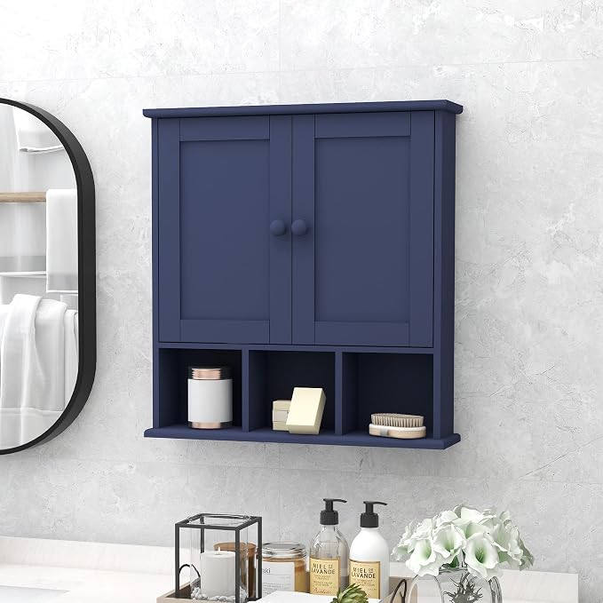 TaoHFE Blue Bathroom Over The Toilet Storage Cabinet, Wall Medicine Cabinet - Image 6