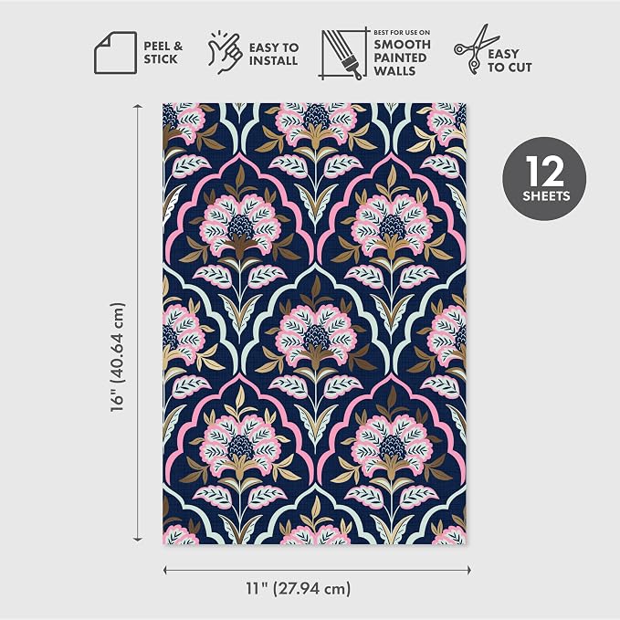 Main Street Peel and Stick Wallpaper Eco-Friendly Sheets 12 Pack, 11 X 16 Inch - Image 2