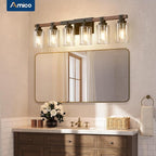 Amico Farmhouse Bathroom Vanity Light Fixtures, Rustic 6-Light Industrial - Image 2
