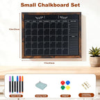 Chalkboard Calendar for Wall, Small Rustic Framed Magnetic Chalkboard for Home - Image 2