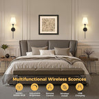 DORESshop Battery Operated Wall Sconce Set of 2, Wireless Wall Light Easy to - Image 5